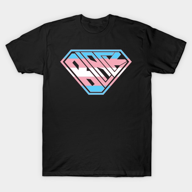 Black SuperEmpowered (Pink, Blue White) T-Shirt by Village Values